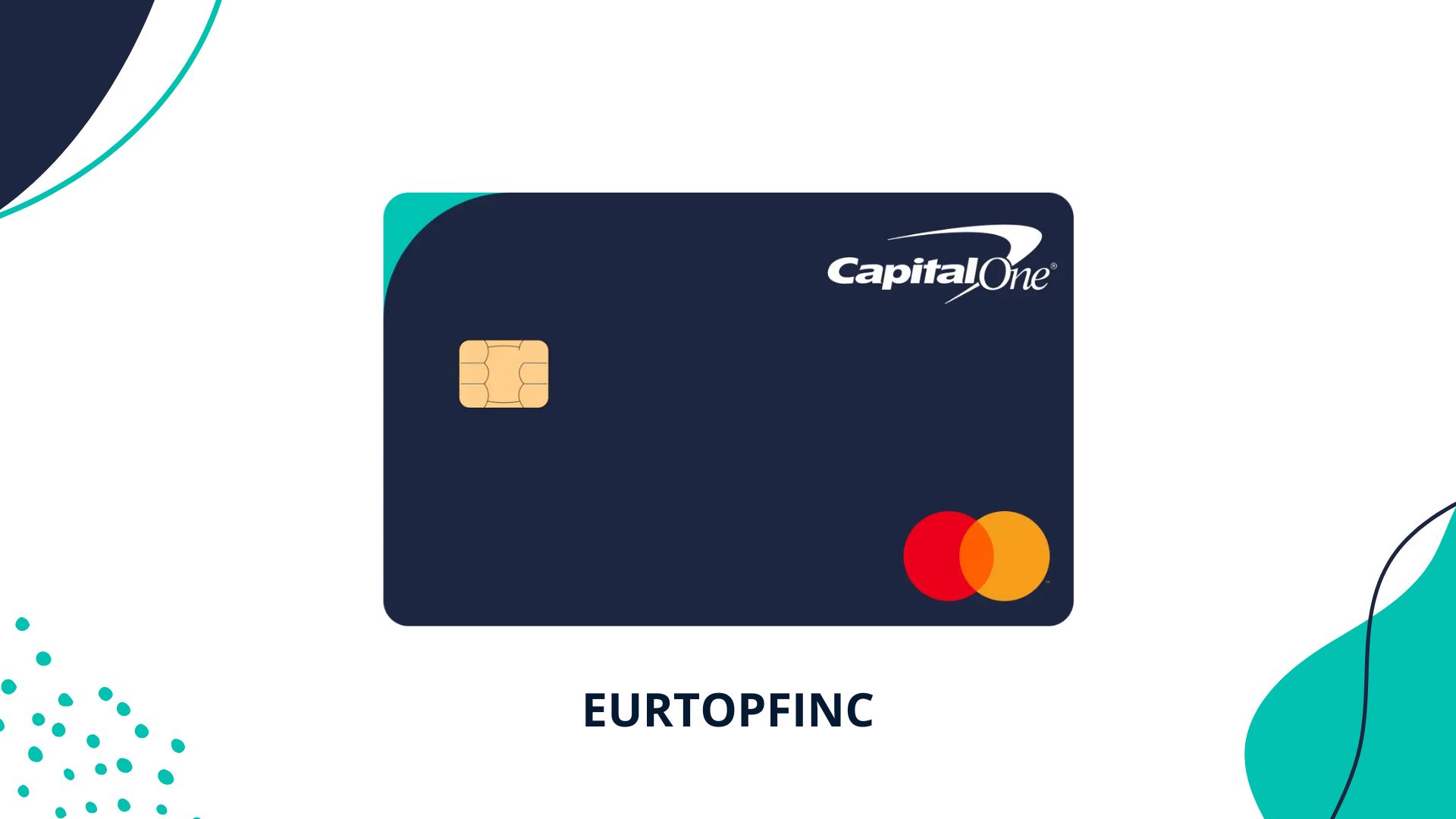 Illustration of the Capital One Classic Credit Card with a dark blue design, Capital One logo, and Mastercard symbol, labeled with the name "Eurotopfinc".